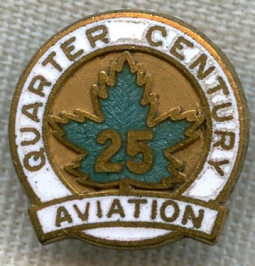 1950s Quarter Century Aviation Club (Canadian) Membership Lapel Pin